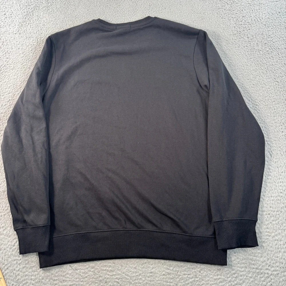 True Religion Sweatshirt Men's Large Black Knit Cotton  Rocking Buddha‎ Pullover